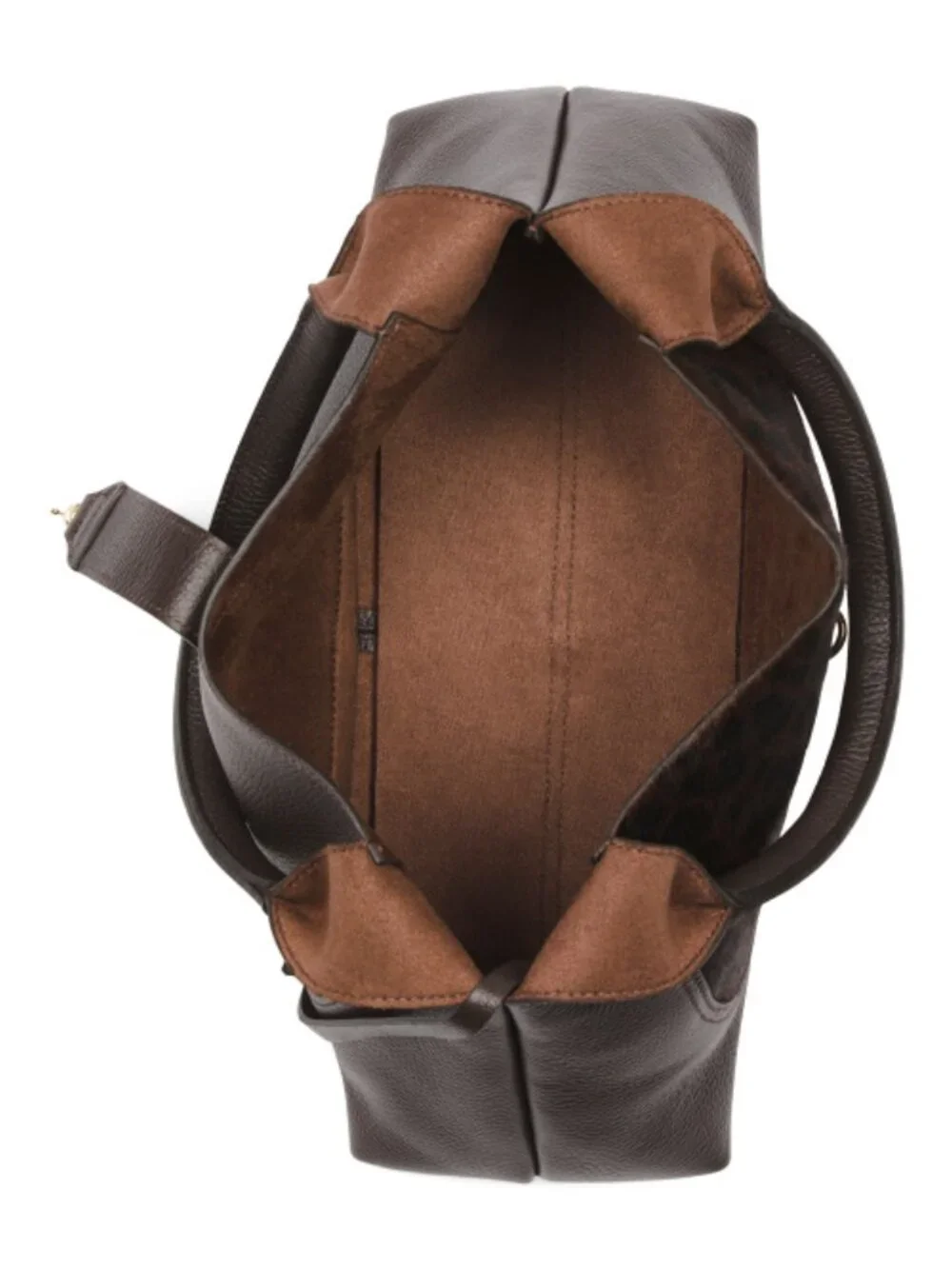 MARINA GALANTI Made In Italy Leather Large Hobo With Hair On Hide Front Panel